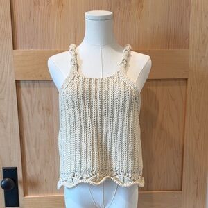 Mirth Borocay Crochet Tank | Hand-Crocheted Cotton | Bone | Size M